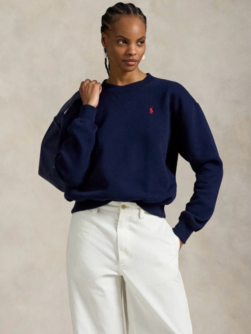 Polo by Ralph Lauren Navy Blue Sweatshirt with Red Pony